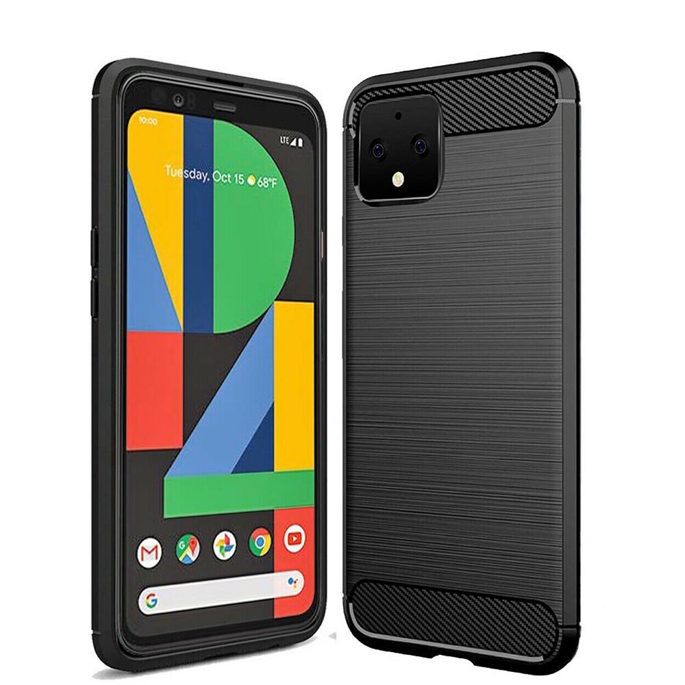 Carbon Case Clear Shockproof Cover Screen Protector For Google Pixel 4 4XL