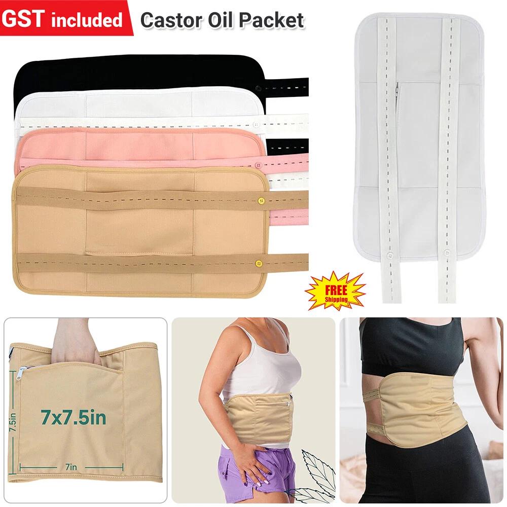 Castor Oil Pack Kit Compress Reusable Wrap Belt Inflammation Toxin Remover Sets