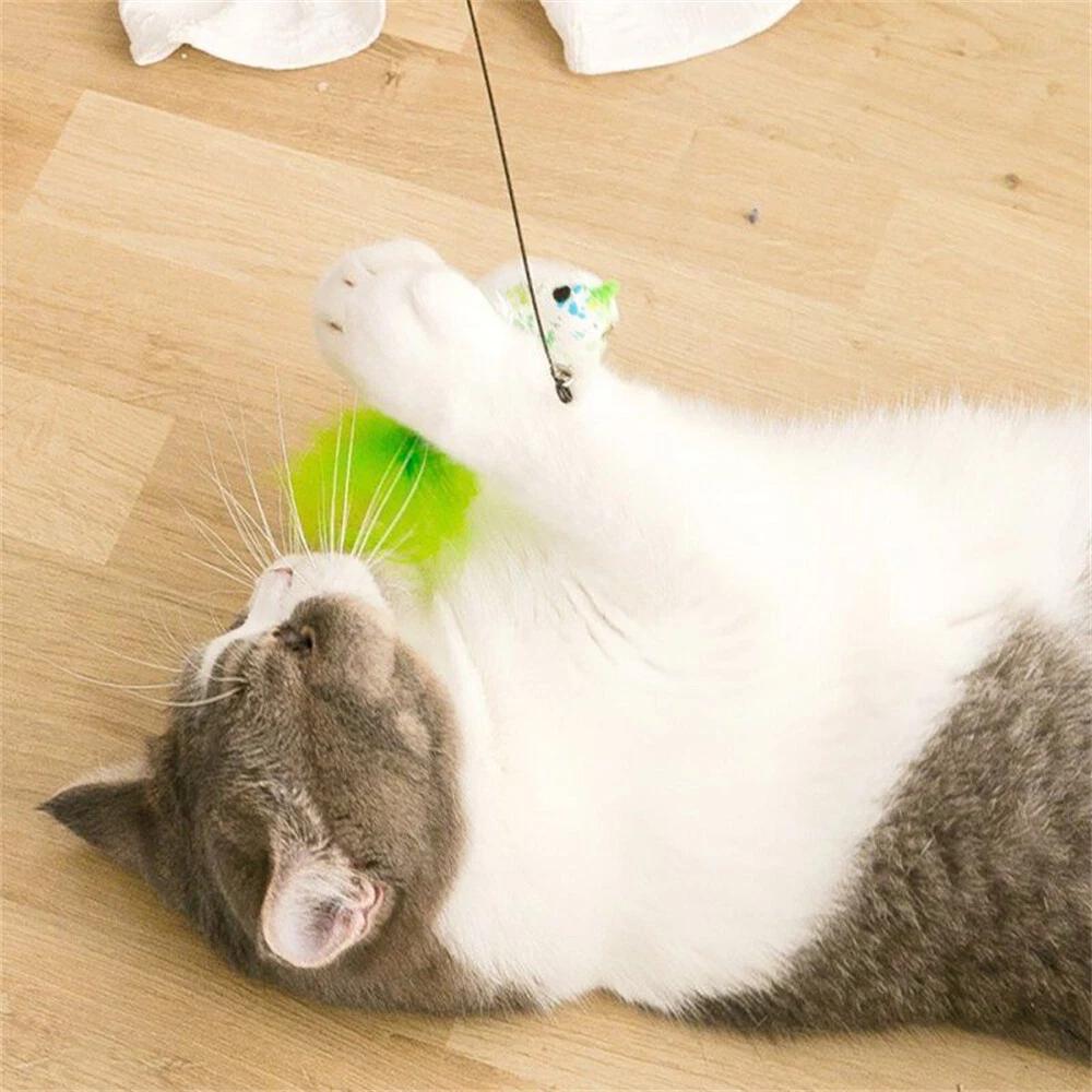 Cat Play Toy Simulation Birds Teaser Wand Interactive Stick with Suction Cup - Image 7