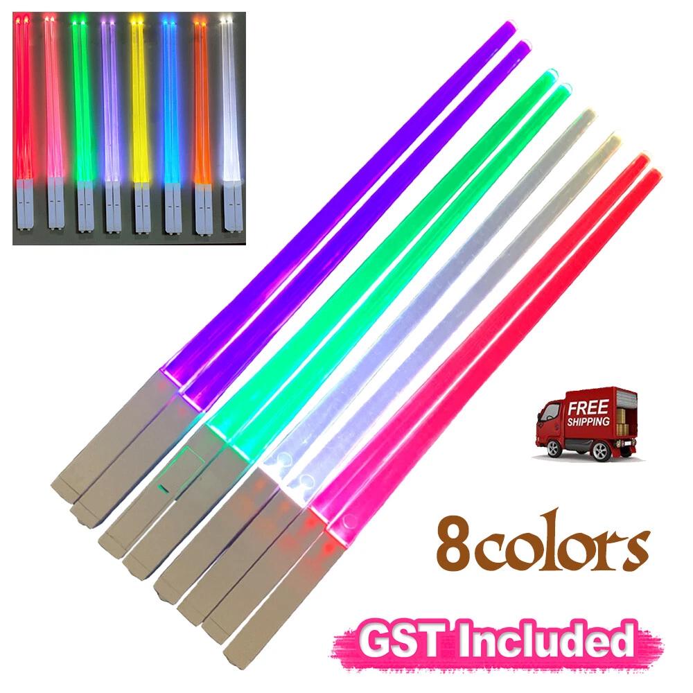 Chopsticks Light Up LED Glowing Light Saber Chop Sticks Reusable Lightup 2022