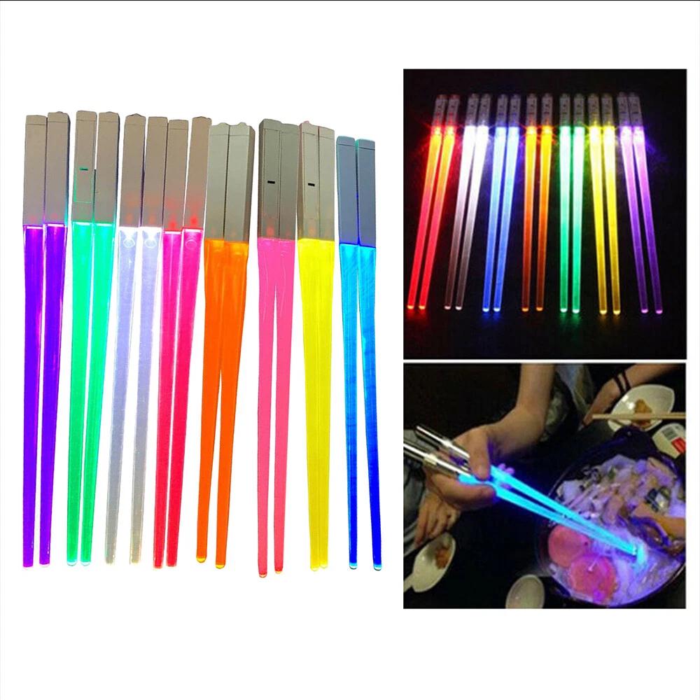 Chopsticks Light Up LED Glowing Light Saber Chop Sticks Reusable Lightup 2022 - Image 7