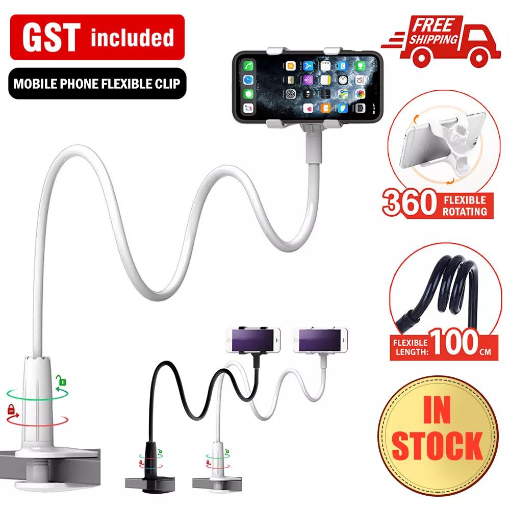 Clip Mount Stand Holder Mobile Phone Flexible 360° Bed Desktop Bracket Clamp