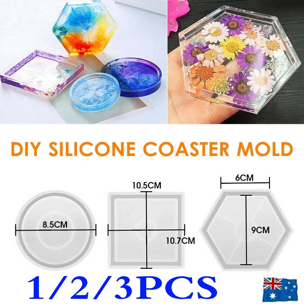 Coaster Resin Casting Mold Silicone Jewelry Agate Making Epoxy Mould Tool Craft