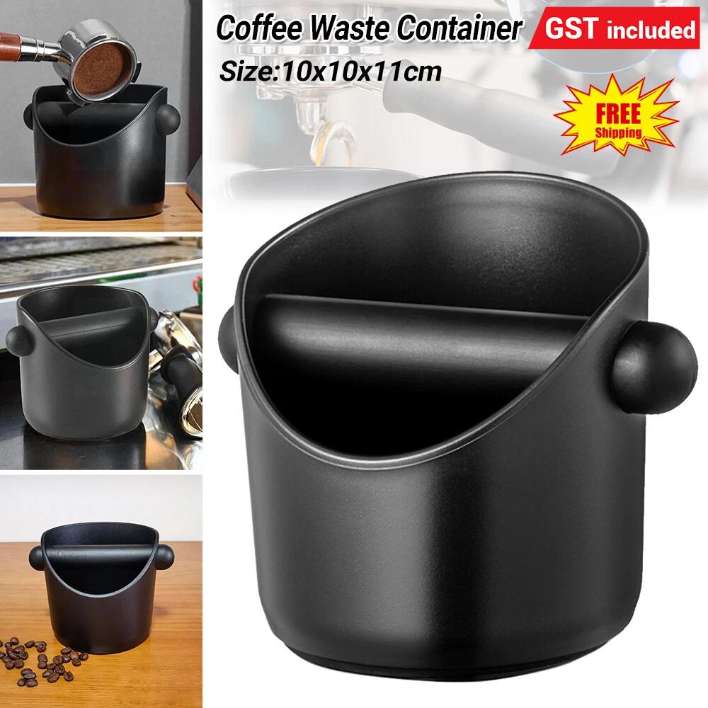 Coffee Waste Container Espresso Grinds Knock Box Tamper Tube Bin Black Bucket AU