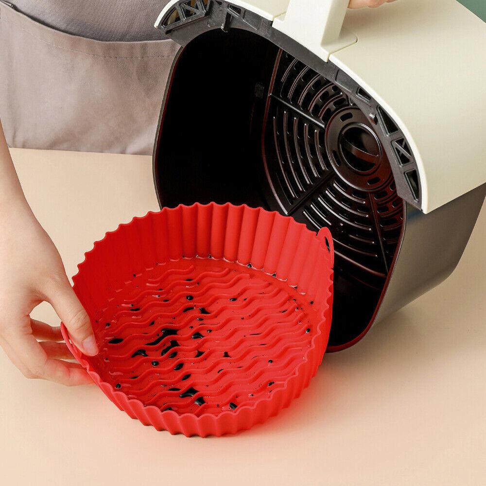 Collapsible Baking Tray Air Fryer Silicone Pot Basket Liner Reusable Insert Dish - Image 2
