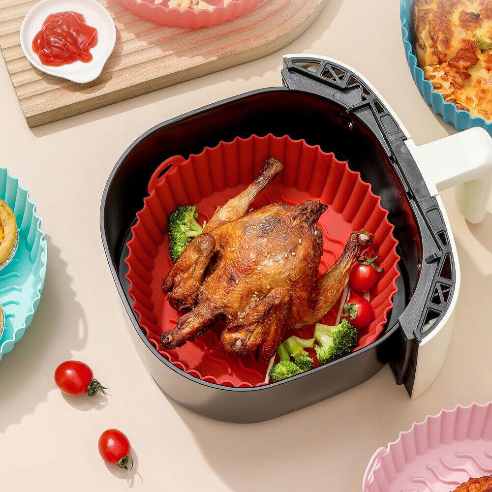 Collapsible Baking Tray Air Fryer Silicone Pot Basket Liner Reusable Insert Dish - Image 5