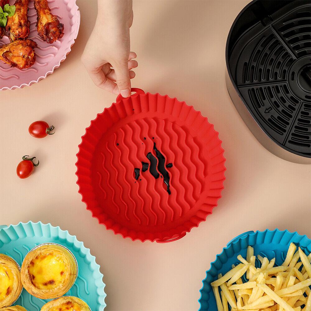 Collapsible Baking Tray Air Fryer Silicone Pot Basket Liner Reusable Insert Dish - Image 3