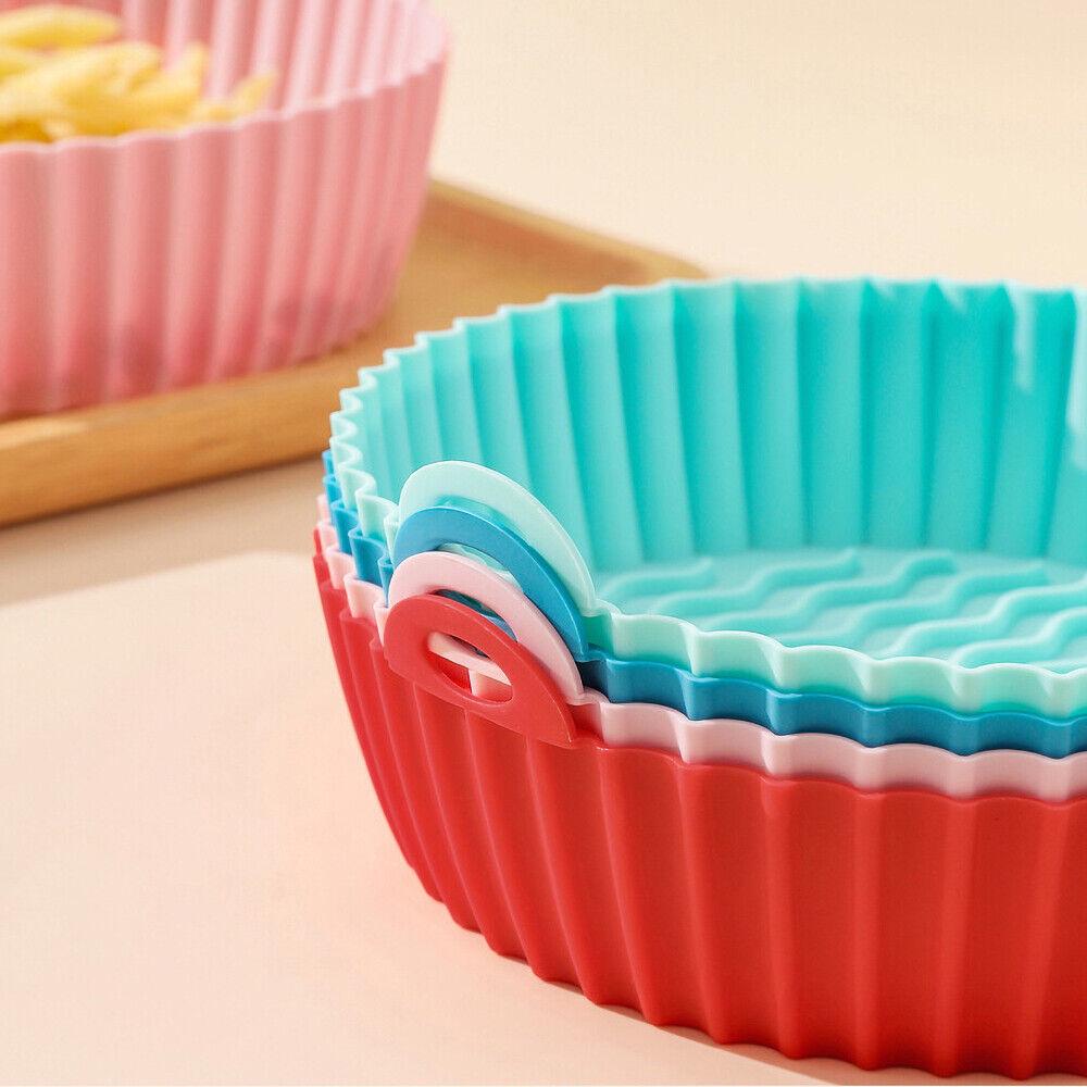 Collapsible Baking Tray Air Fryer Silicone Pot Basket Liner Reusable Insert Dish - Image 4