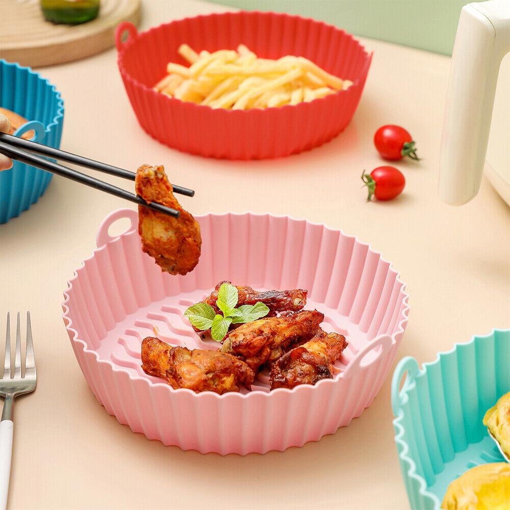 Collapsible Baking Tray Air Fryer Silicone Pot Basket Liner Reusable Insert Dish - Image 7