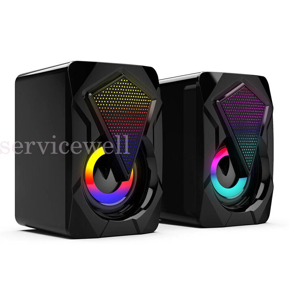Computer Speaker Loud Sound with LED RGB Light for PC Laptop Stereo Desktop X2 - Image 5