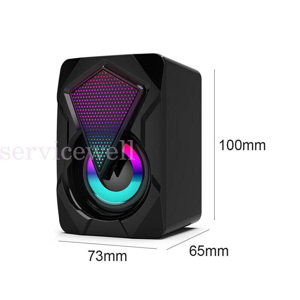 Computer Speaker Loud Sound with LED RGB Light for PC Laptop Stereo Desktop X2 - Image 6