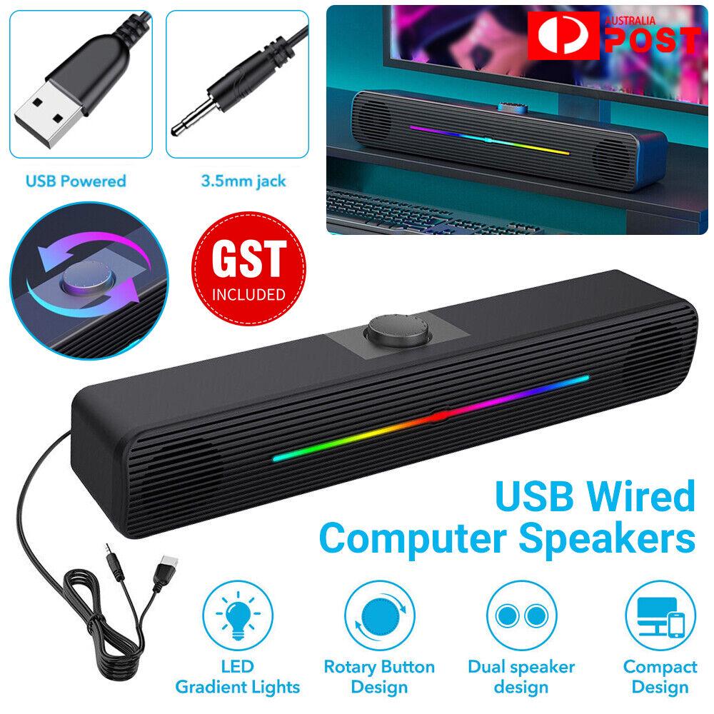 Computer Speakers Stereo Bass Subwoofer Speaker For PC Laptop Desktop USB Wired