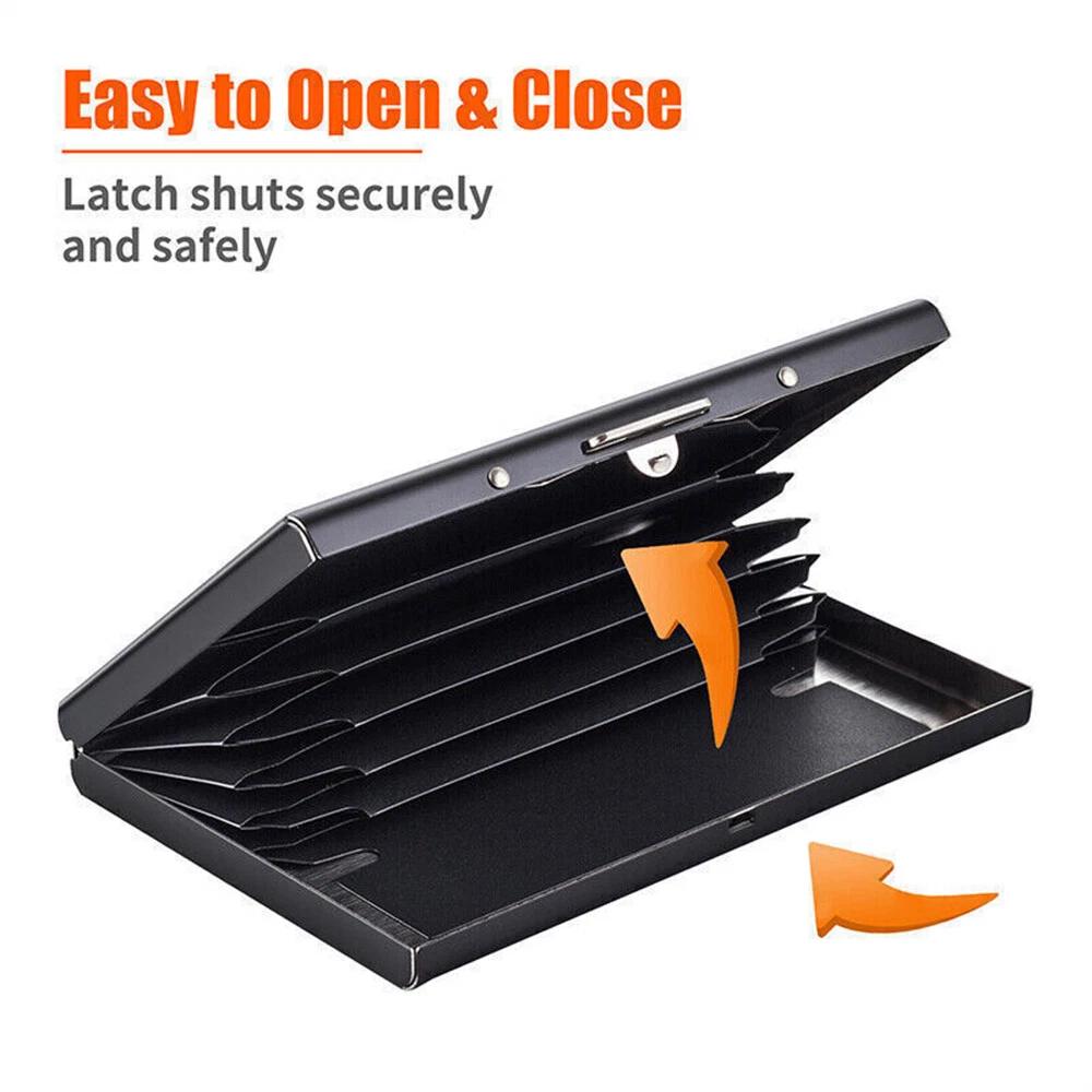 Credit Card Wallet RFID Blocking Stainless Business Card Holder Case Protector - Image 2