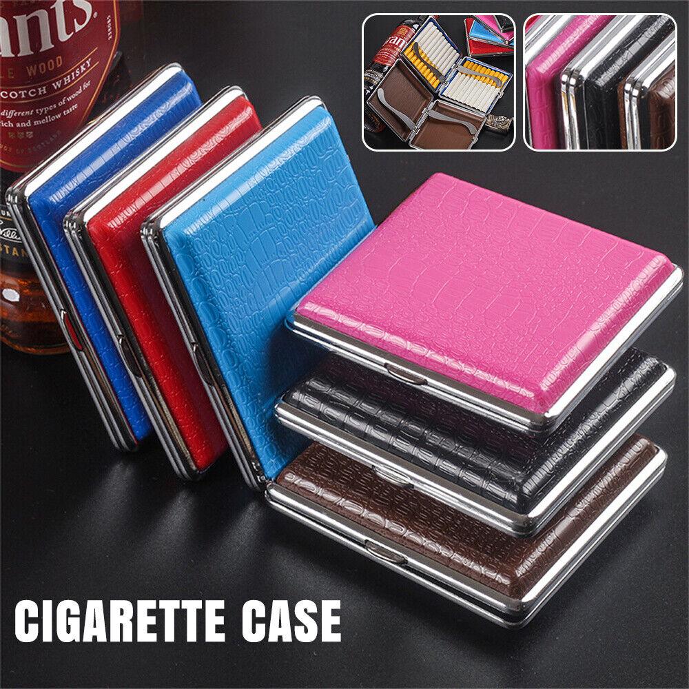 Crocodile Pattern Cigarette Case Steel Slim Pouch Tobacco Holder Wallet - Image 4