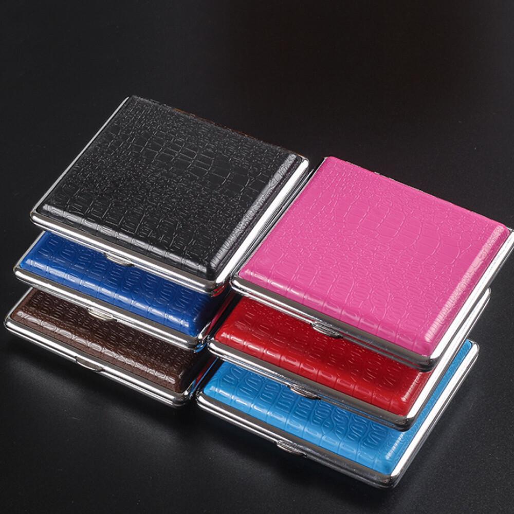 Crocodile Pattern Cigarette Case Steel Slim Pouch Tobacco Holder Wallet - Image 7