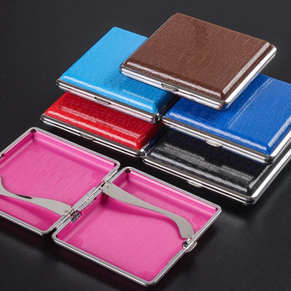 Crocodile Pattern Cigarette Case Steel Slim Pouch Tobacco Holder Wallet - Image 5