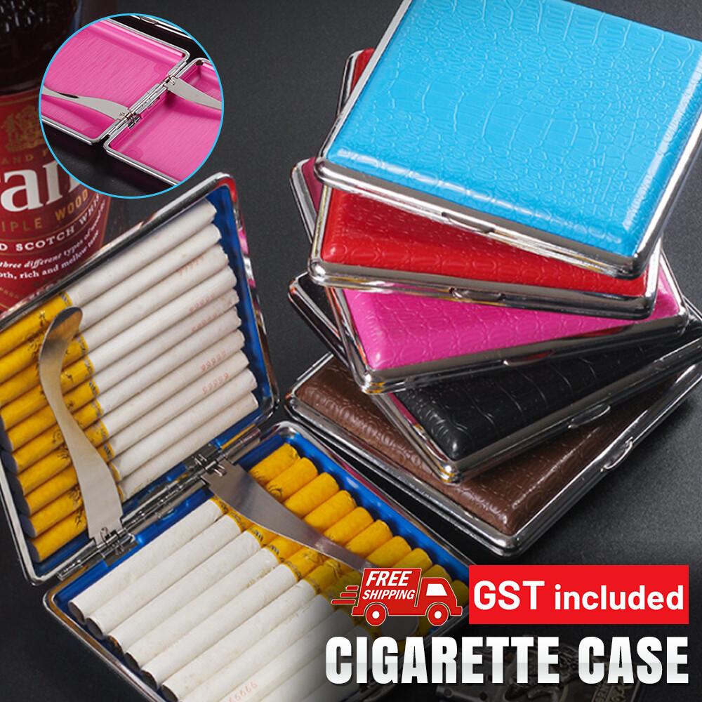 Crocodile Pattern Cigarette Case Steel Slim Pouch Tobacco Holder Wallet