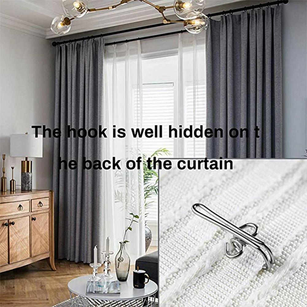 Curtain Gathering Hook 28mm Pencil Pleat Small Gather Metal Gather Hooks 120pcs - Image 5