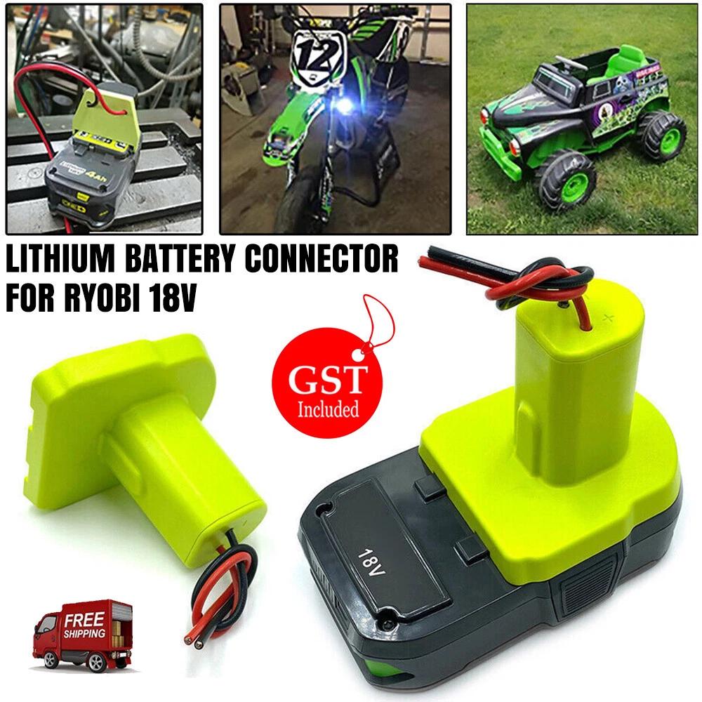 DIY Battery Dock Power Wheel Adapter Connector 12AWG Wires Holder For Ryobi 18V