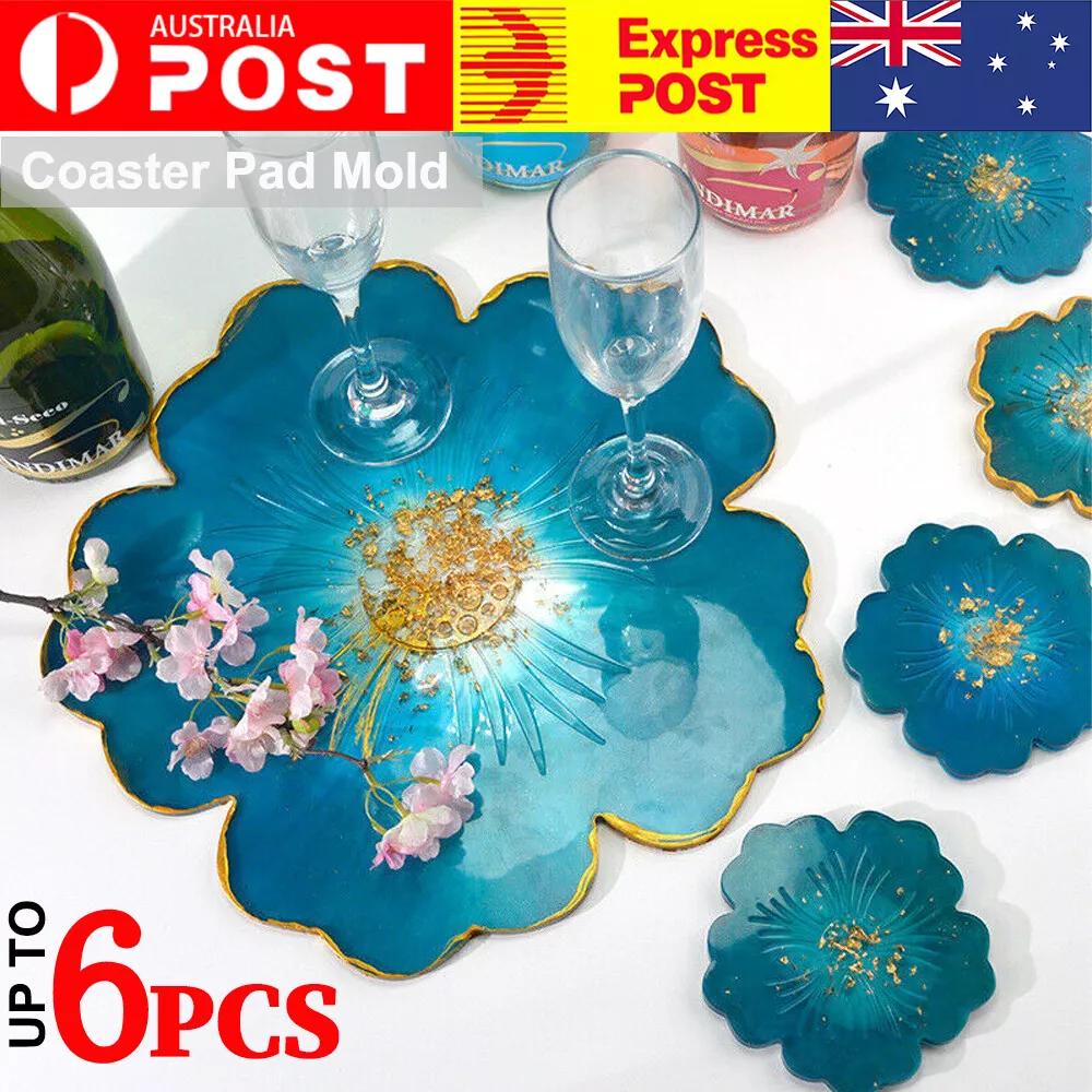 DIY Silicone Flower Coaster Pad Casting Mold Resin Making Mould Craft Tools New