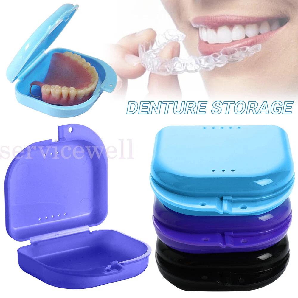 Dental orthodontic retainer denture storage case box mouthguard container