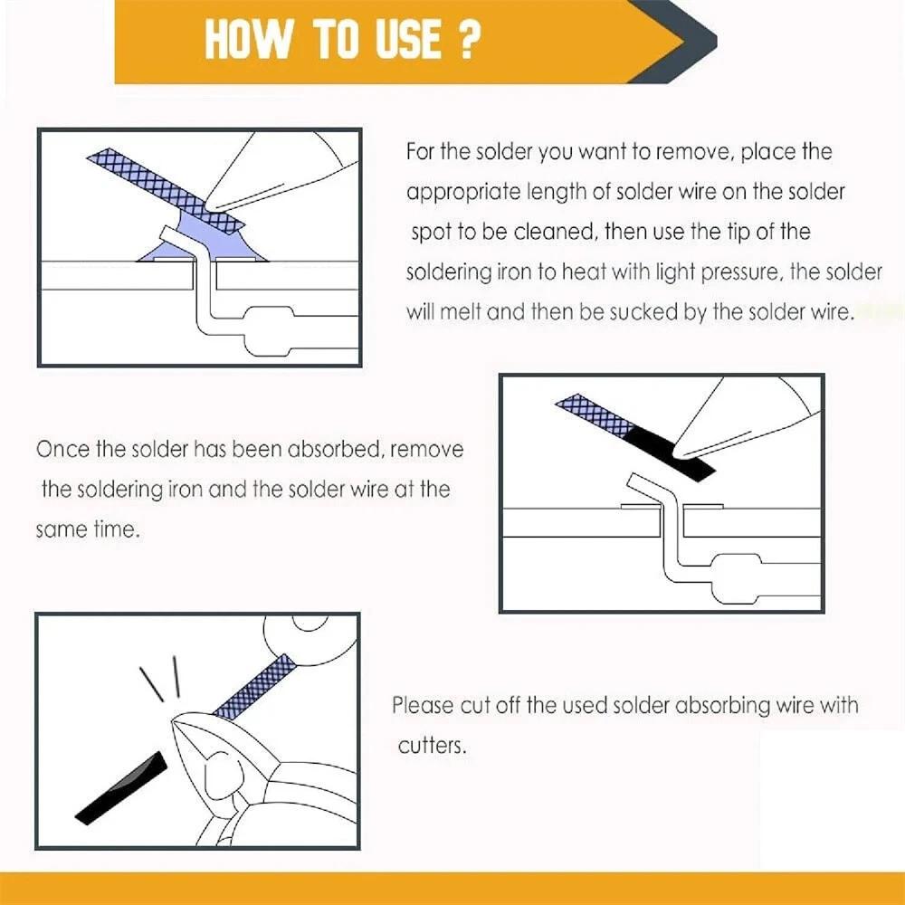 Desoldering Braid Solder Wick Soldering Sucker Remover Tool Copper Spool Wire AU - Image 7
