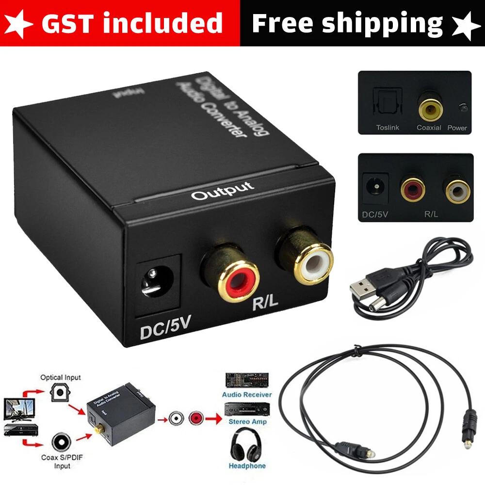 Digital to Analog Converter Optical Coax Toslink RCA L/R Audio Stereo Adapter