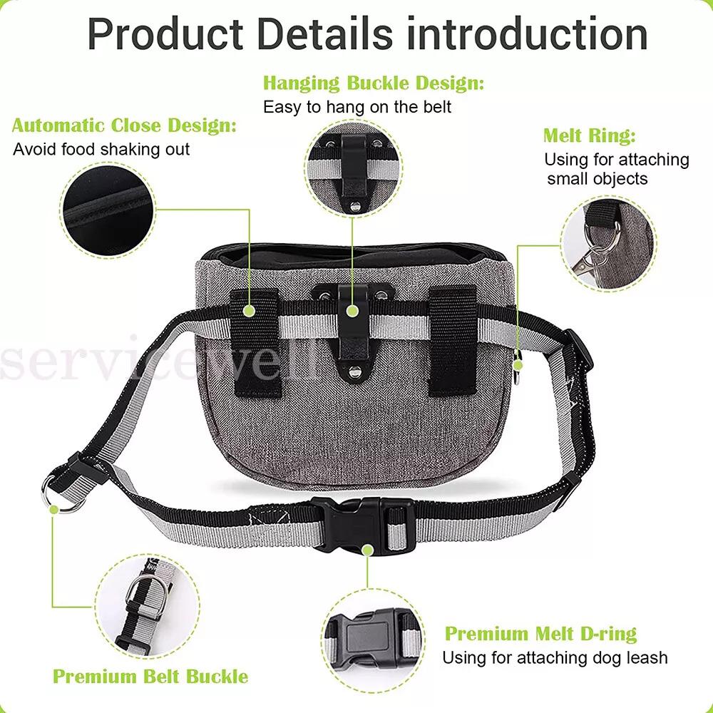 Dog Training Bag Dog Treat Pouch Pet Waste Bag Dispenser Dog Poop Bag Holders AU - Image 4