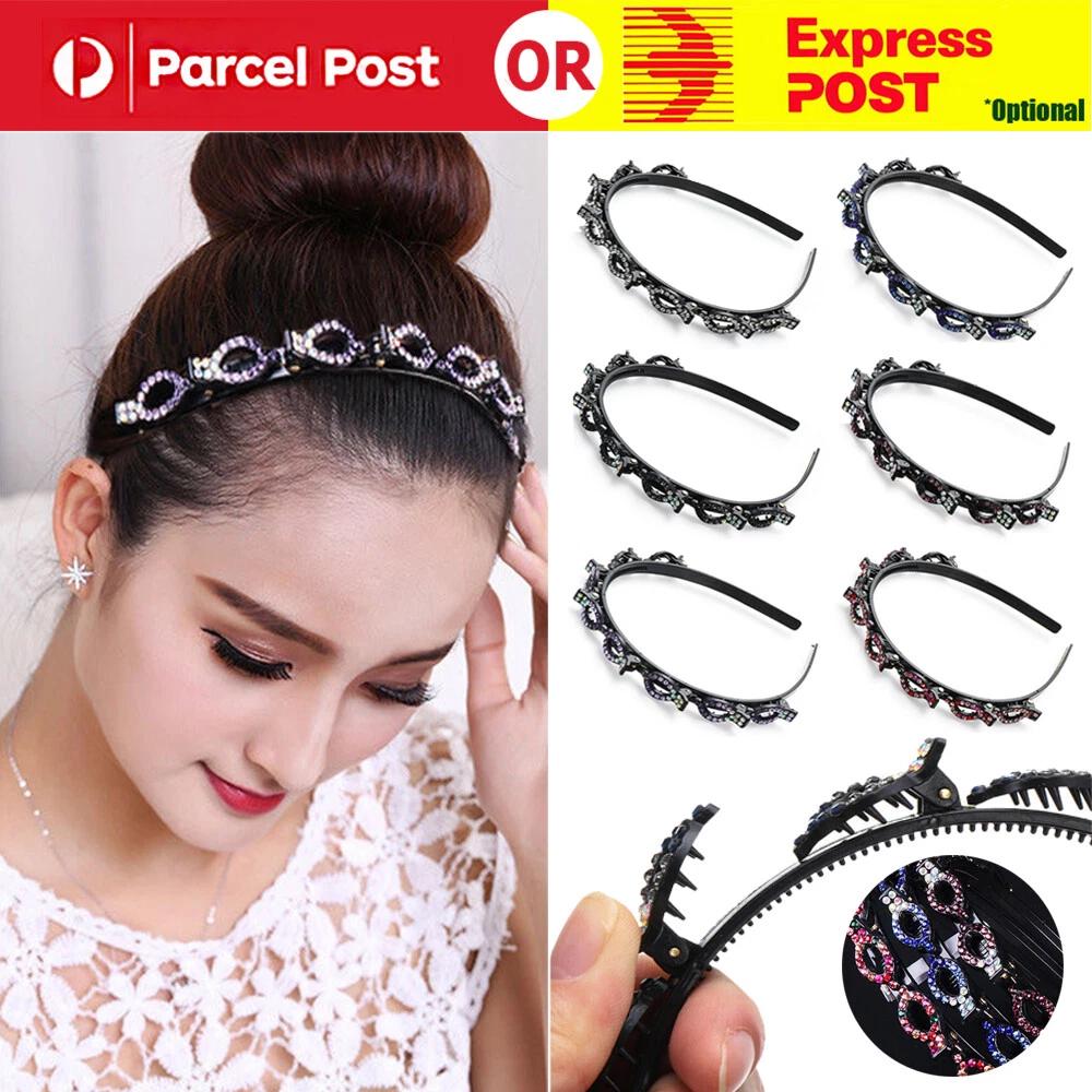 Double Layer Bangs Hairstyle Hairpin Headband with Clips Braided Headbands