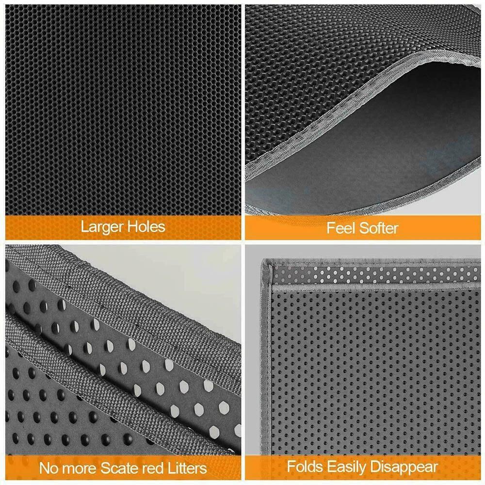 Double Layer Cat Litter Mat Waterproof Trapper Foldable Pad Pet Rug Home 75x55cm - Image 6