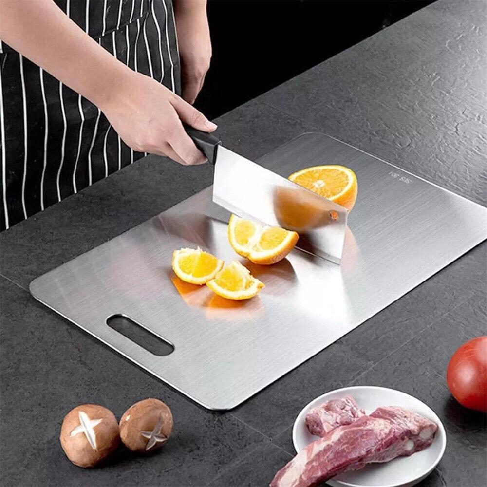 Double Sided 304 Stainless Steel Chopping Board Set Cutting Board for Kitchen AU - Image 4
