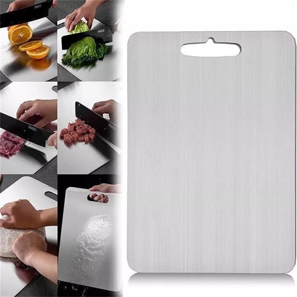Double Sided 304 Stainless Steel Chopping Board Set Cutting Board for Kitchen AU - Image 3