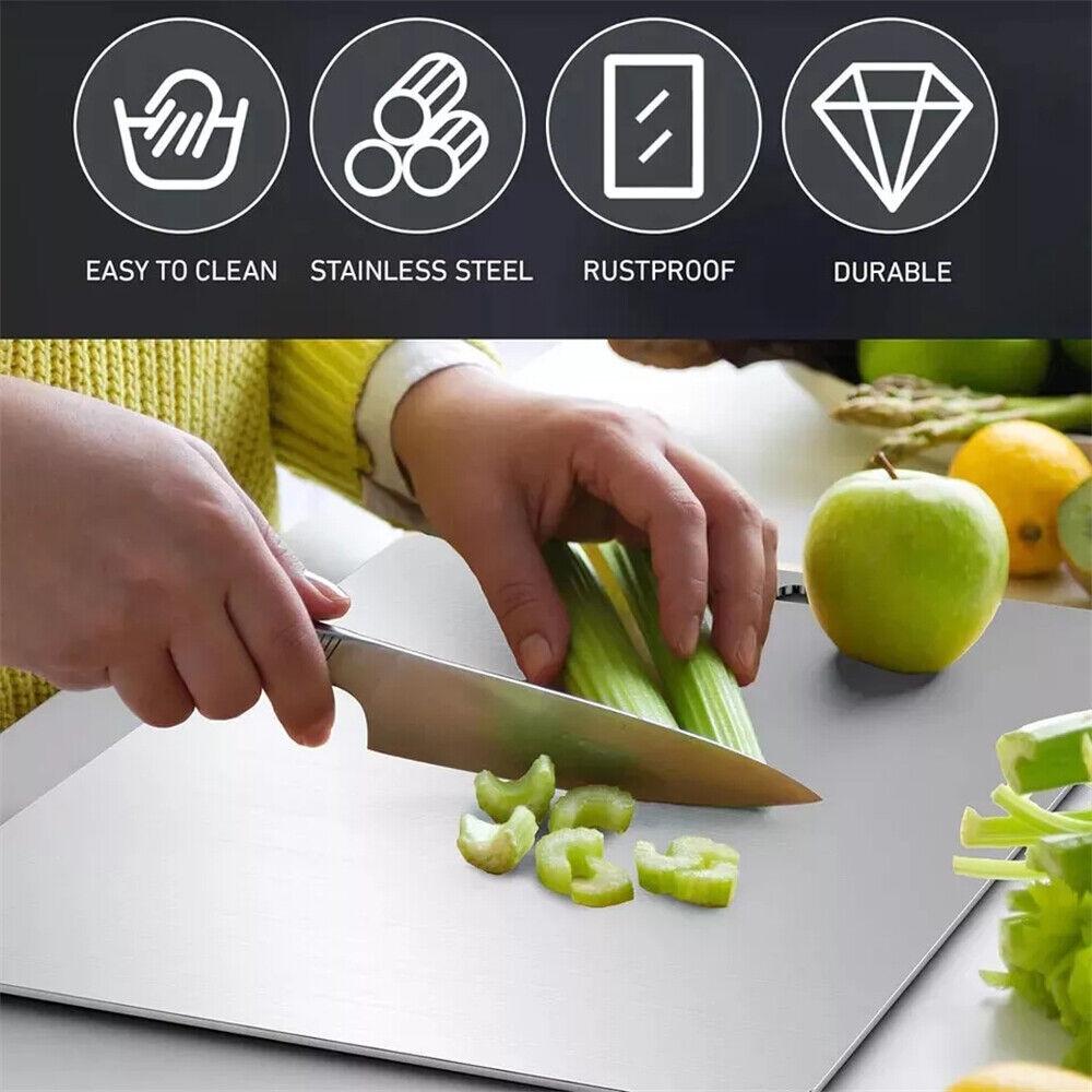 Double Sided 304 Stainless Steel Chopping Board Set Cutting Board for Kitchen AU - Image 6