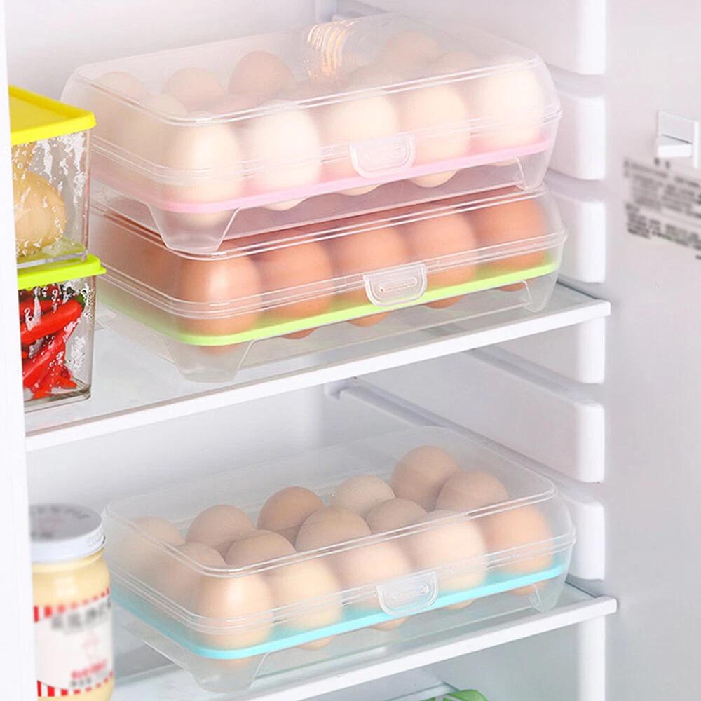 Egg Tray Holder Home Storage Box Kitchen Fridge Crisper Container Organizer - Image 6
