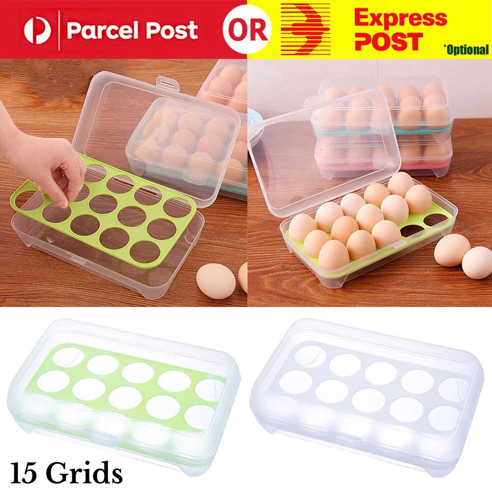 Egg Tray Holder Home Storage Box Kitchen Fridge Crisper Container Organizer