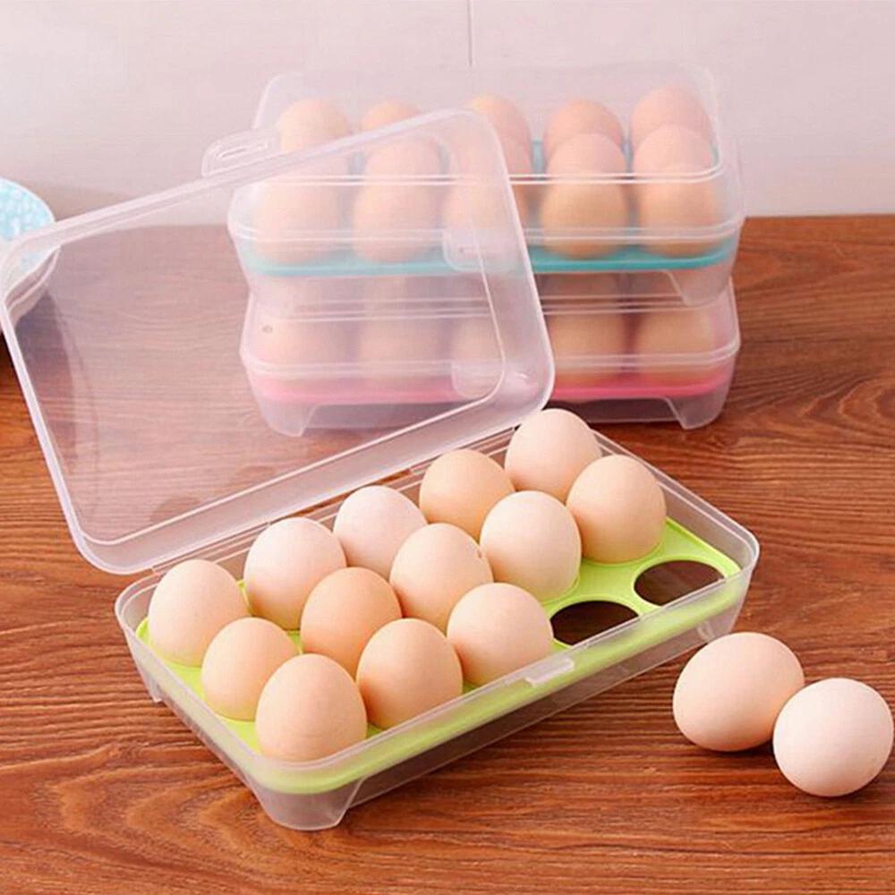 Egg Tray Holder Home Storage Box Kitchen Fridge Crisper Container Organizer - Image 2