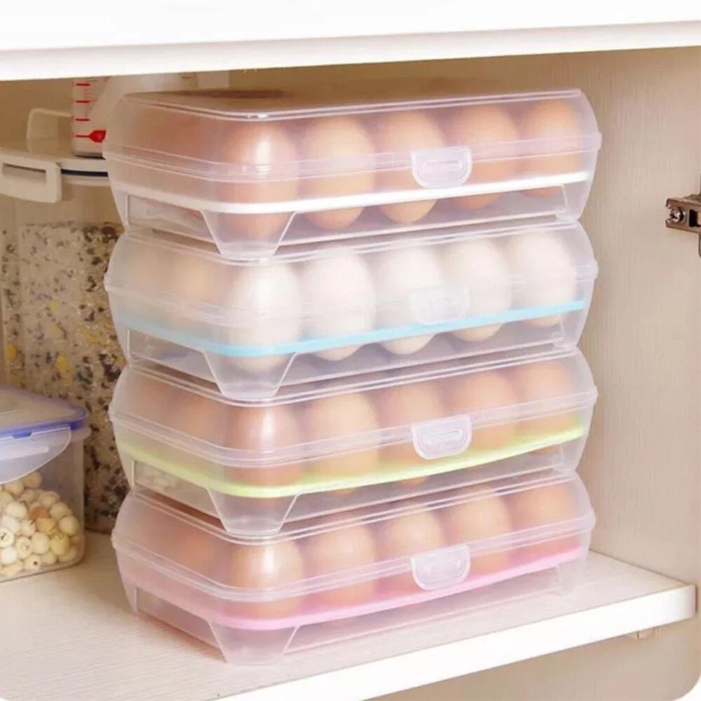 Egg Tray Holder Home Storage Box Kitchen Fridge Crisper Container Organizer - Image 5
