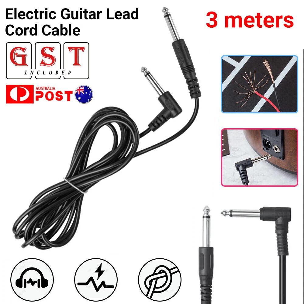 Electric Guitar Lead Cord Cable Jacks For Amp Pedals Instrument 3M