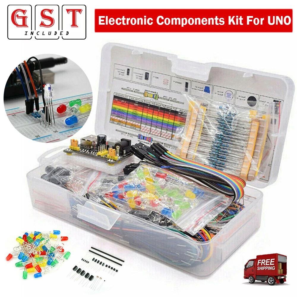 Electronics Component Basic Starter Kit with 830 Tie-Points Breadboard Resistor