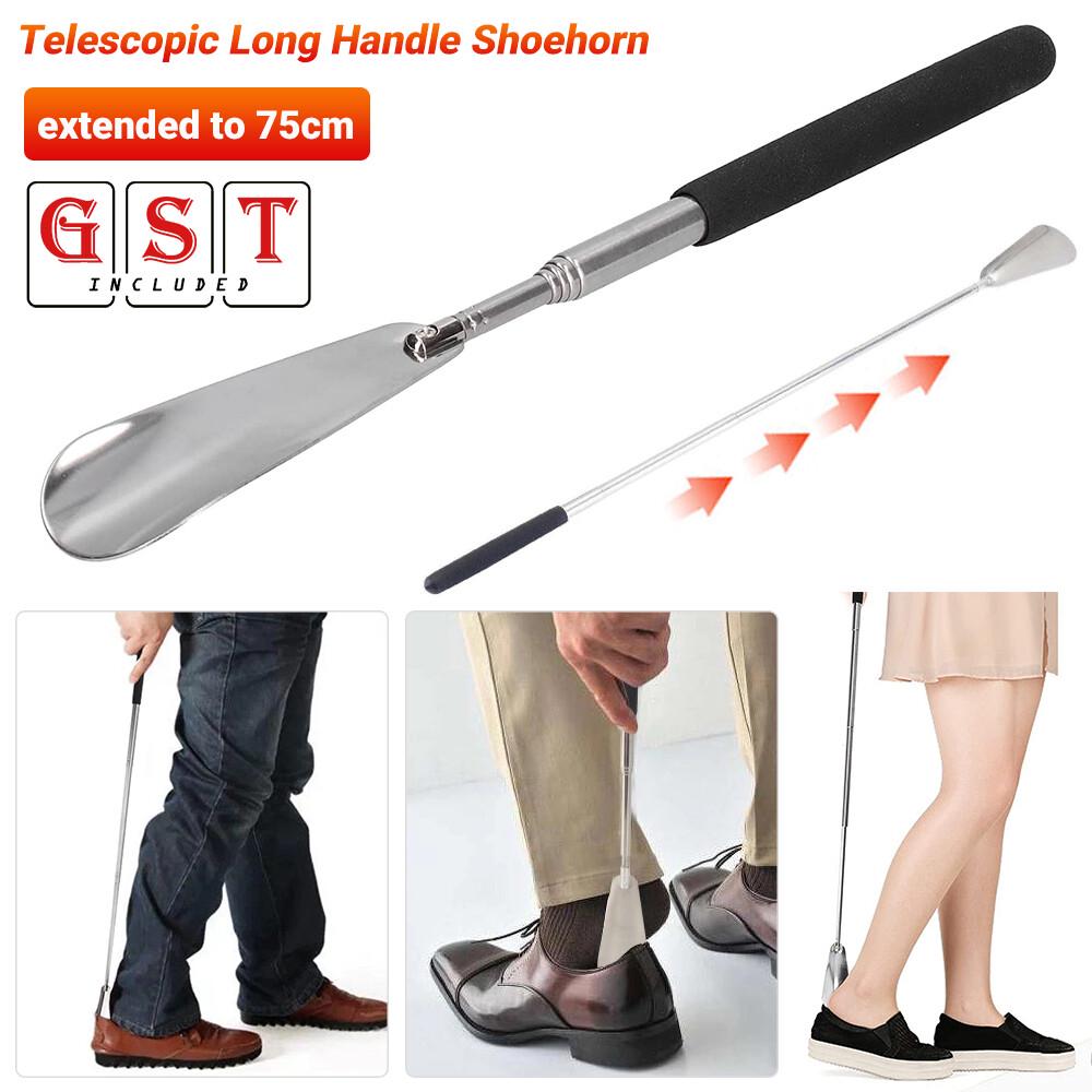 Extra Long Handle Shoe Horn Adjustable Length Telescopic Shoehorn Stick 75cm AU