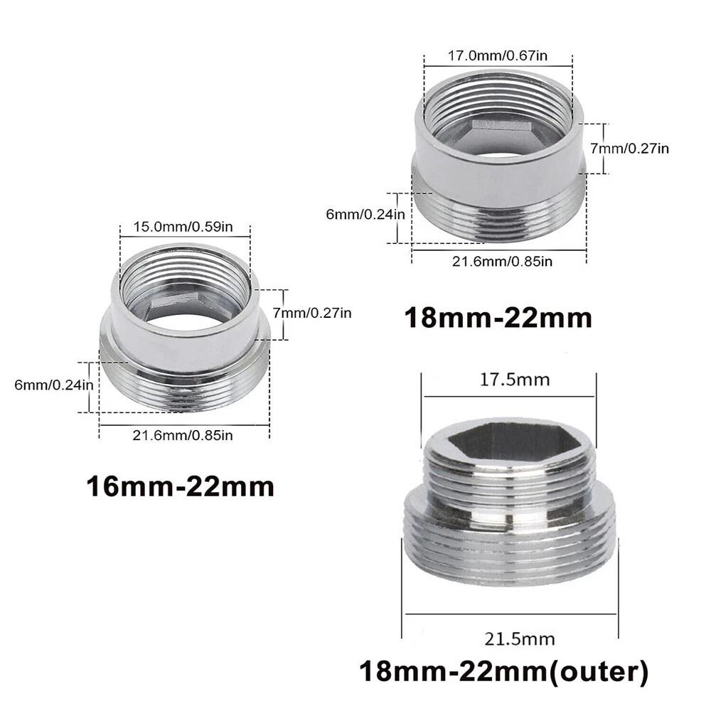 Faucet Metal Adaptor Inside Thread Water Saving Kitchen Tap Aerator Connector - Image 2