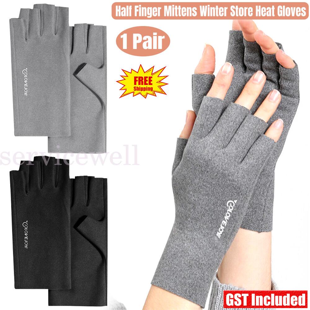 Fingerless Knitted Thick Winter Gloves Unisex Mittens Thermal Half Finger