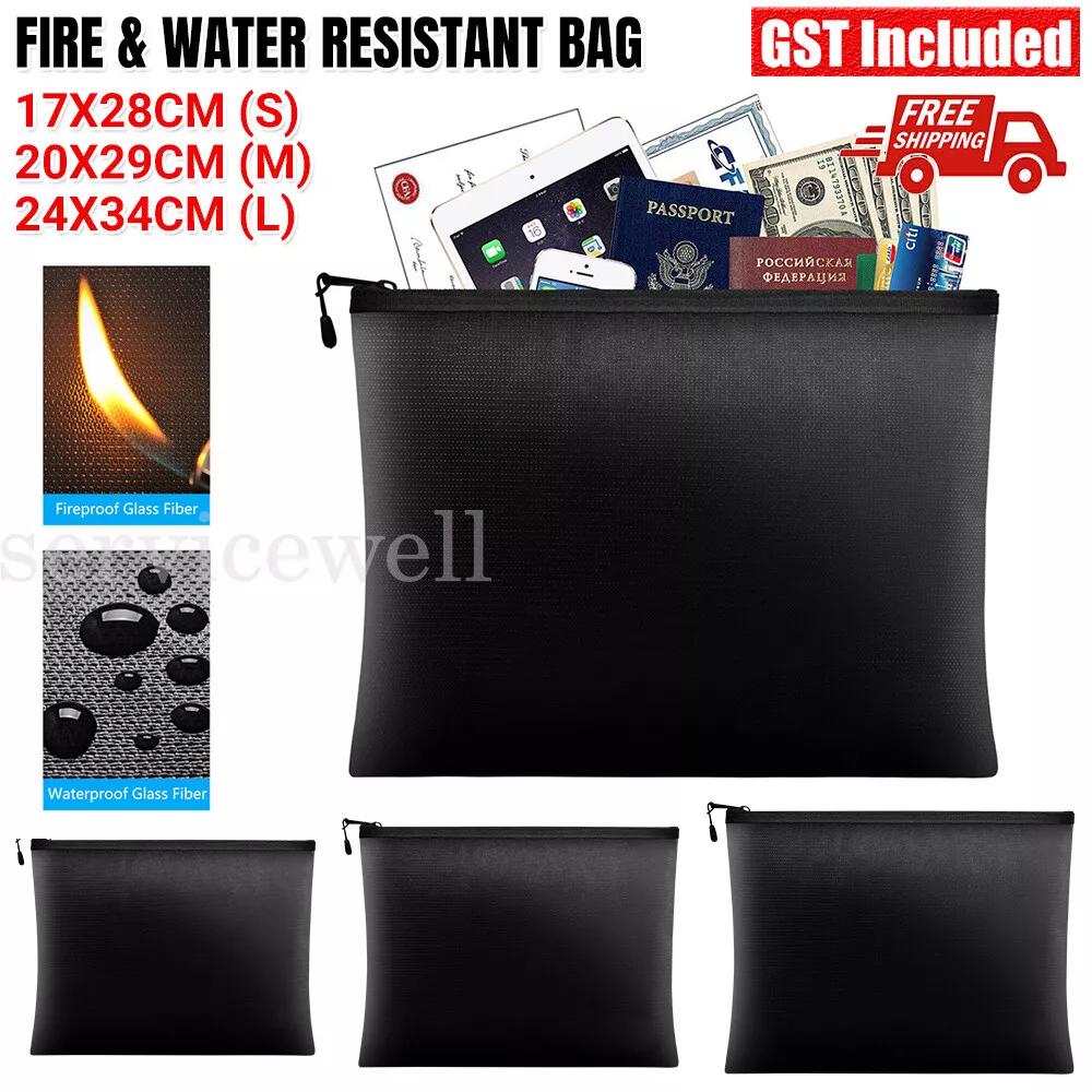 Fireproof Document Bag Silicone Coated Fiberglass Safe Money Bag Pouch Holder AU
