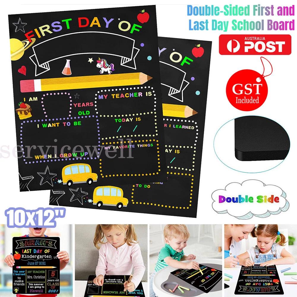 First and Last Day School Board Double-Sided 1st Day of School Sign School AU