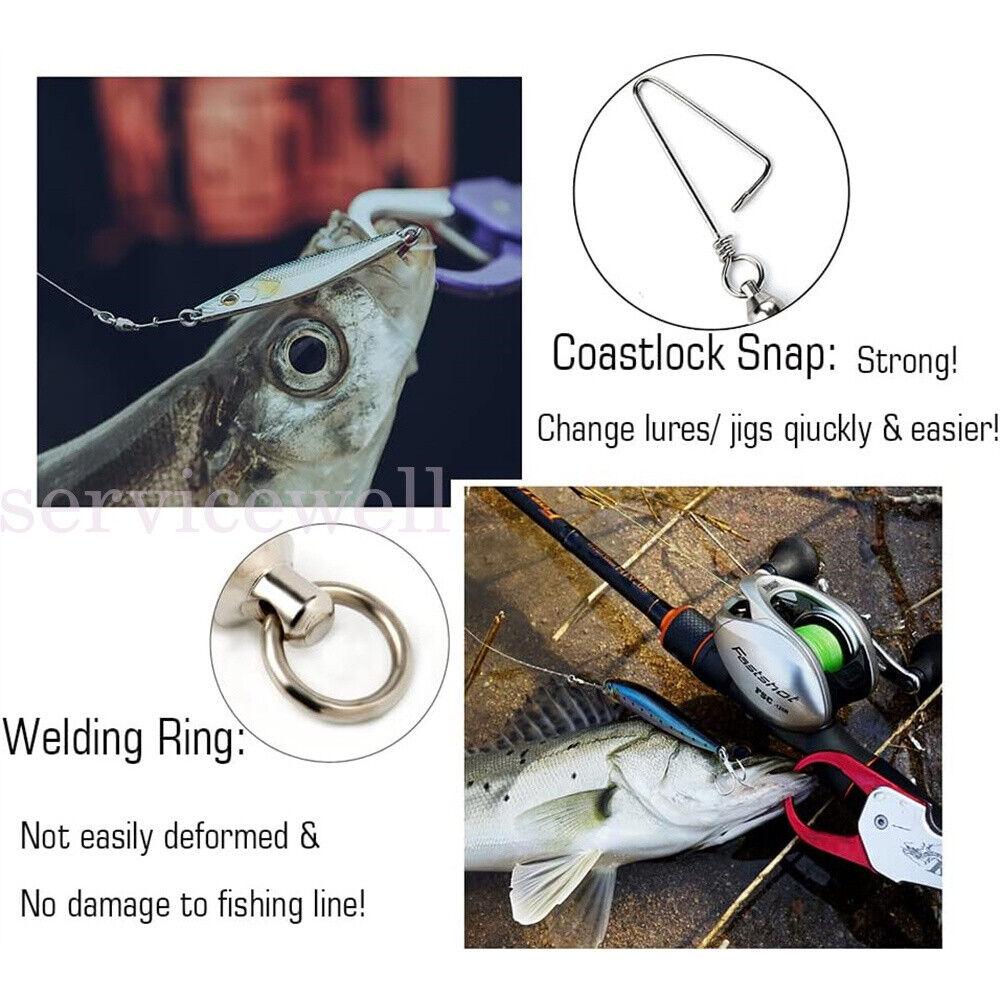 Fishing Swivels Ball Bearing Coastlock Snap Stainless Steel Trolling Connector - Image 5