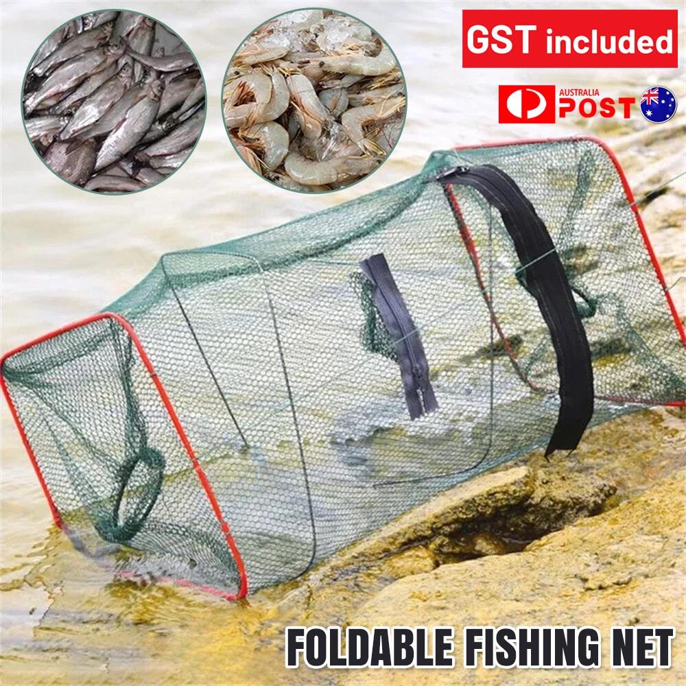 Foldable Fishing Bait Trap Fish Net Cast Dip Cage Crab Minnow Crawdad Shrimp AU