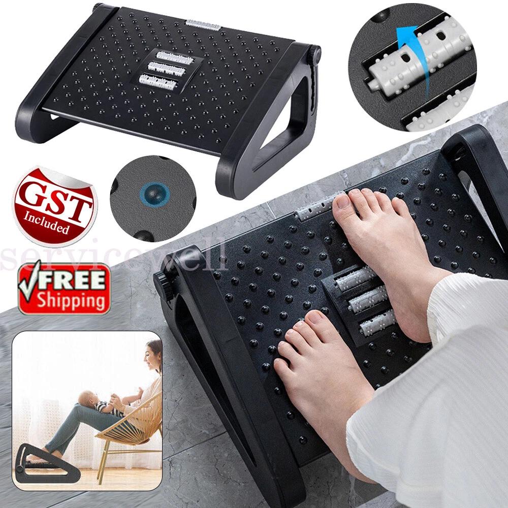Foot Rest Stool Office Computer Desk Footrest Adjustable Angle w/ Massage Roller