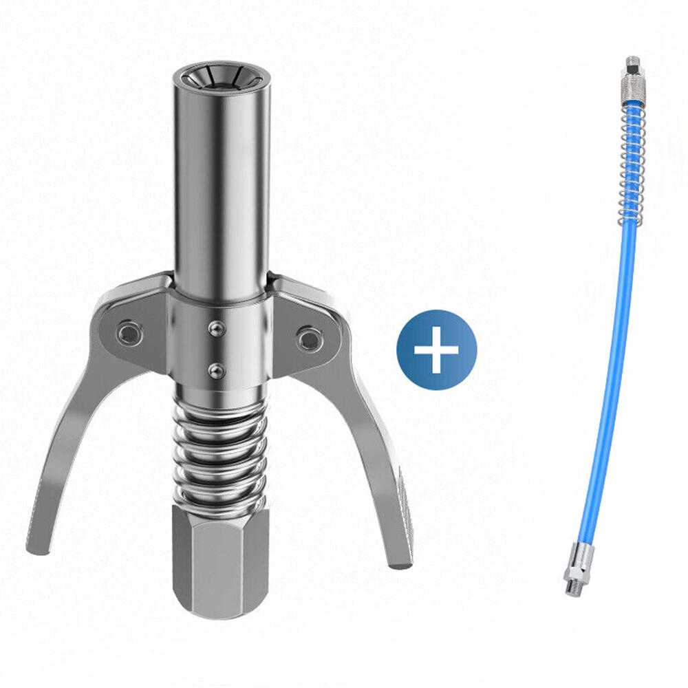 Grease Coupler Quick Release Grease Gun Coupler 30cm Hose Handle 10000PSI +Hose - Image 3
