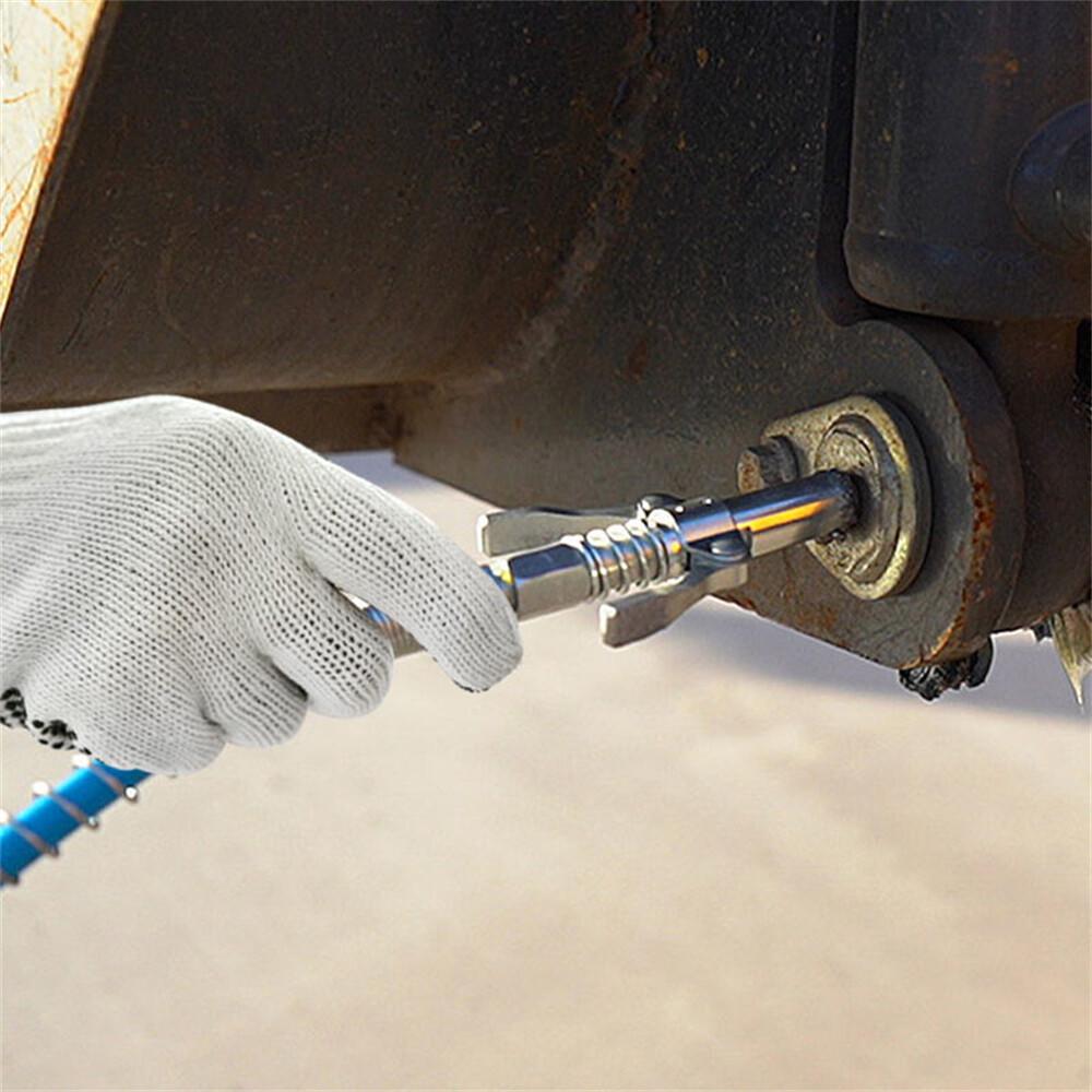 Grease Coupler Quick Release Grease Gun Coupler 30cm Hose Handle 10000PSI +Hose - Image 7