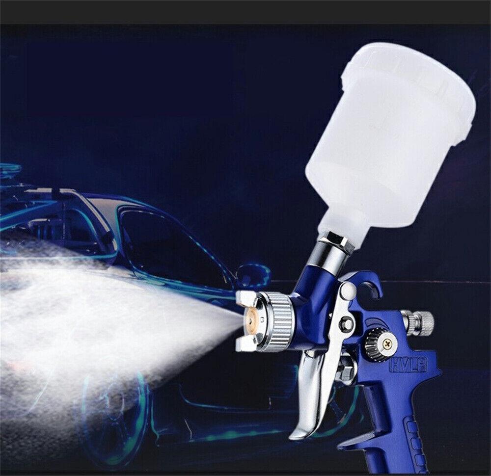 HVLP Air Spray Gun Kit Paint Gravity Feed Tips Air Sprayer Tool Set PVC 125ML AU - Image 2